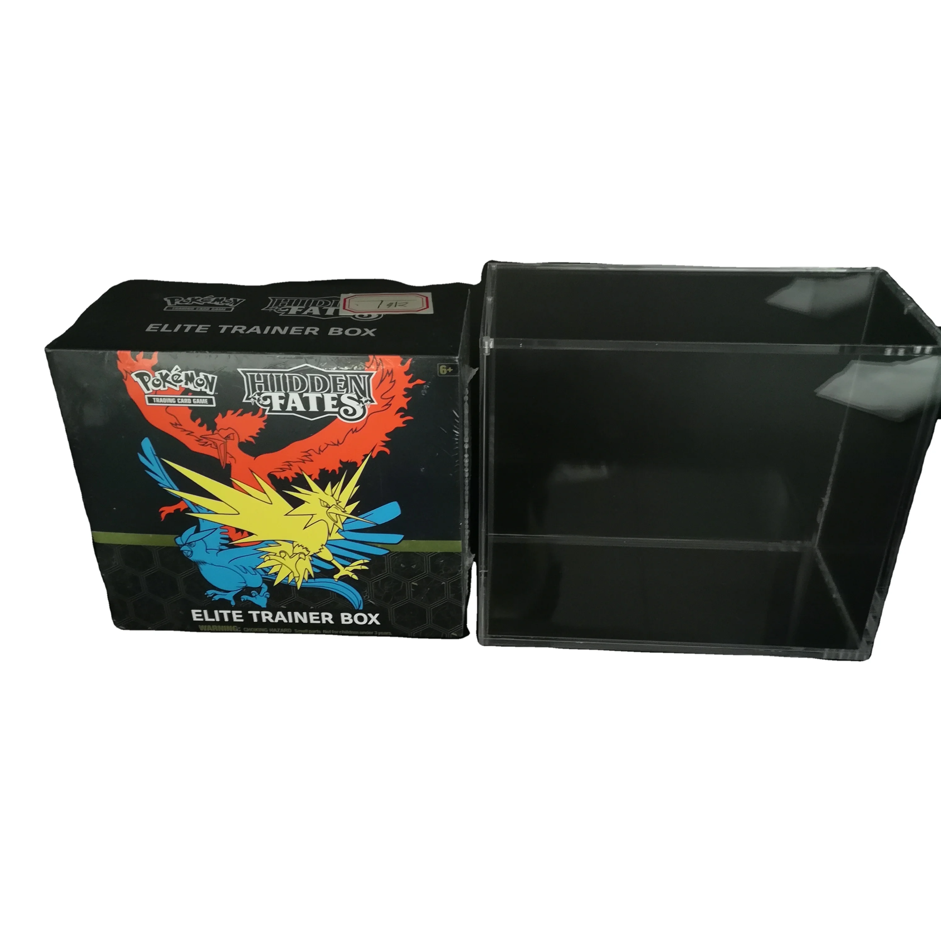 JIHONG Custom poke mon ETB acrylic display box case with magnetic lids acrylic playing card case