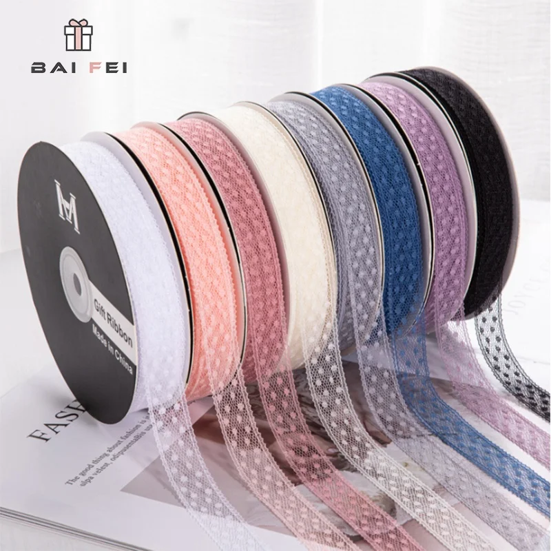 
BAIFEI PACKING thin lace ribbon trim mozaic ribbon wholesale custom ribbon 
