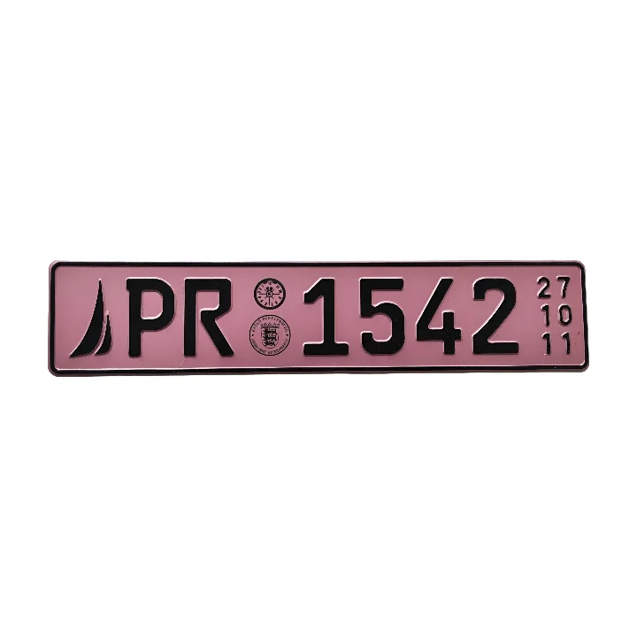 Pink Aluminum Car License Plate Embossed Car Plate Wholesale Reflective Number Vehicles license plate