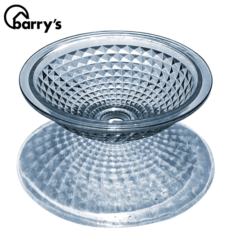 
Modern art fancy clearance transparent colored bathroom vessel tempered glass sink 