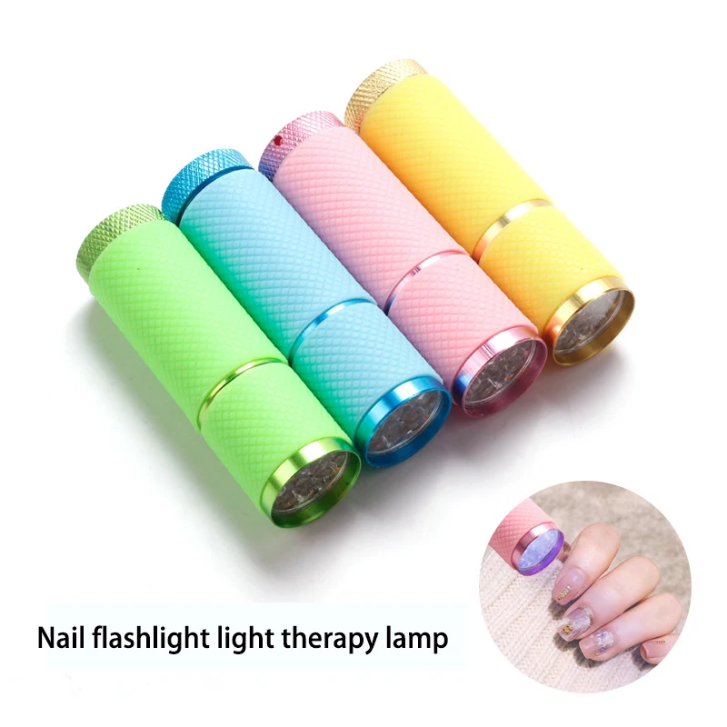 Portable 9-LED UV Lamp Flashlight for Nail Art & Jewelry DIY Mini Tactical Gold for Night Fishing Outdoor Camping Epoxy Drying
