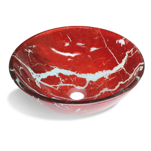 Black and White Colored Art Bong Design Glass Wash Basin Sinks