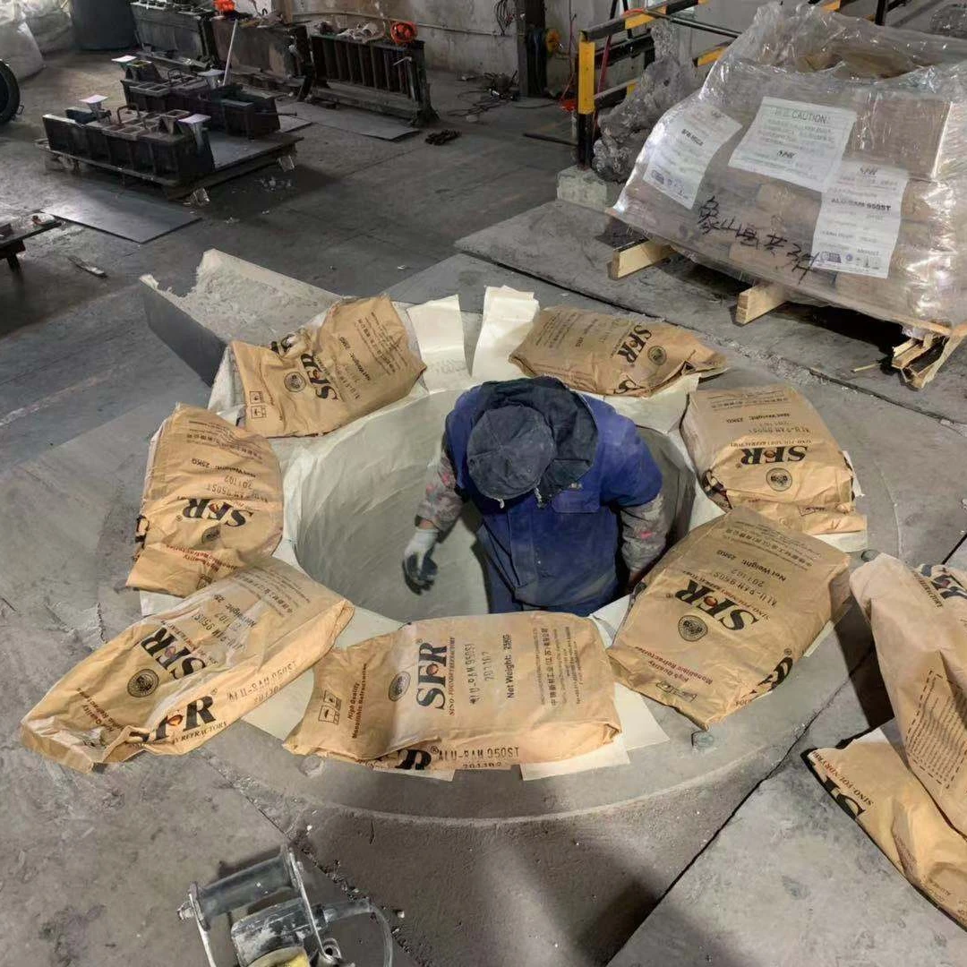 
ALU-RAM 950 dry ramming mass refractory for Channel furnace melting and holding Non-ferrous 