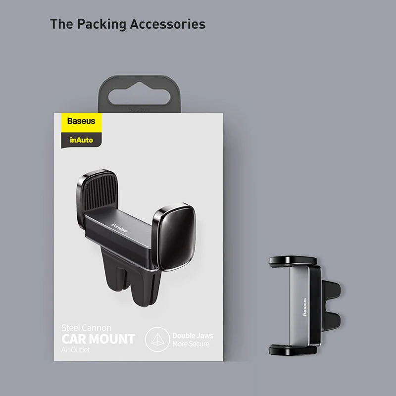  Dropshipping Air Outlet Auto Mount Support For 4.7-6.5 Inch Iphone Xiaomi Mobilephone Adjustable Car Phone Stand Baseus