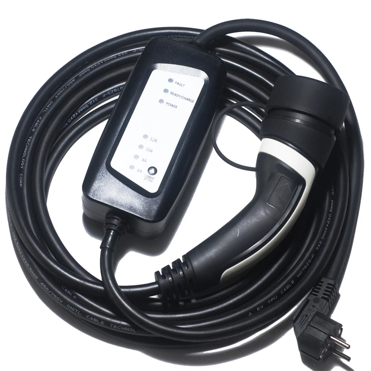 
Portable Ev Wall Charger Eu 16A Electric Vehicle Charge Plug Type 2 Charging Cable 