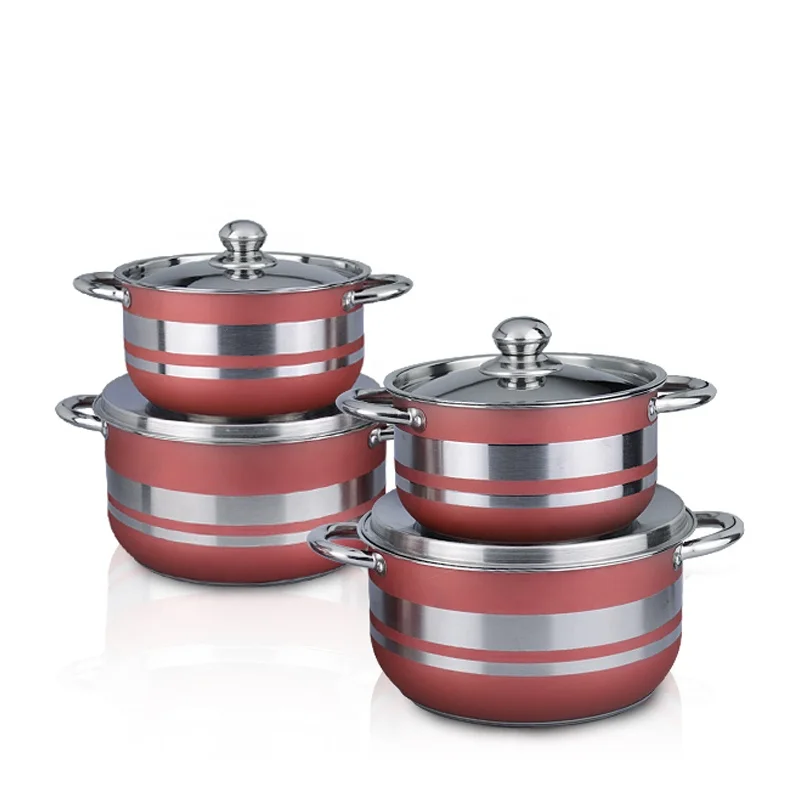 
Kitchen Equipment Set Cooking Pot Stainless Steel 8Pcs Cookware Set 