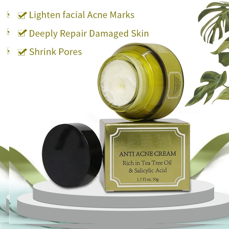 Tea Tree Oil Control Shrink Pores Acne Nourish Whitening Skin Care Face Cream