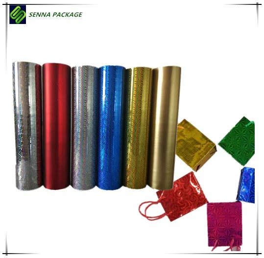 China Film Supplier Bopp Metalized Holographic Thermal Hot Roll With Glue