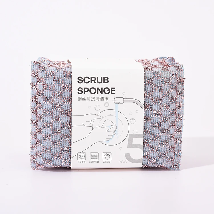 Высококачественные чистящие губки из микрофибры LATTLIV, 5 шт., мочалки, многоразовые губки для мытья посуды