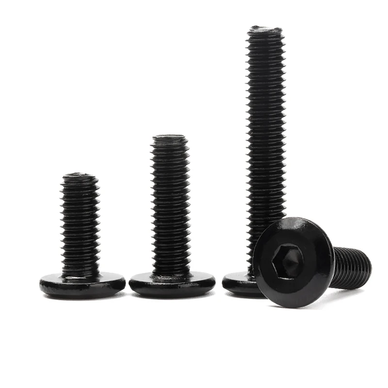 M2 Thread Size Steel Carbon Steel Bolts Beveled Flat Head Socket Hex Countersunk Screws Black Connector Furniture-M3 M4 M5 M6 M8