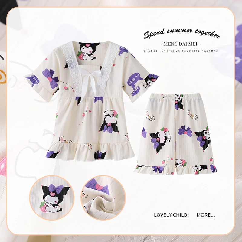 2024 Wholesale Summer Clothes Girls Home Clothes Kids Pajamas Suits Female Students Korean Air Conditioning Clothes
