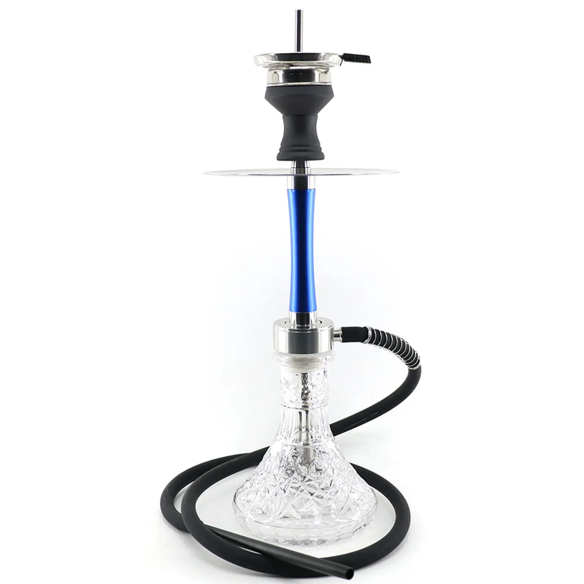 Модный дизайн Прямая поставка с завода оптовая продажа роскошная Однотрубная водяная труба из нержавеющей стали стеклянный набор для курения кальяна