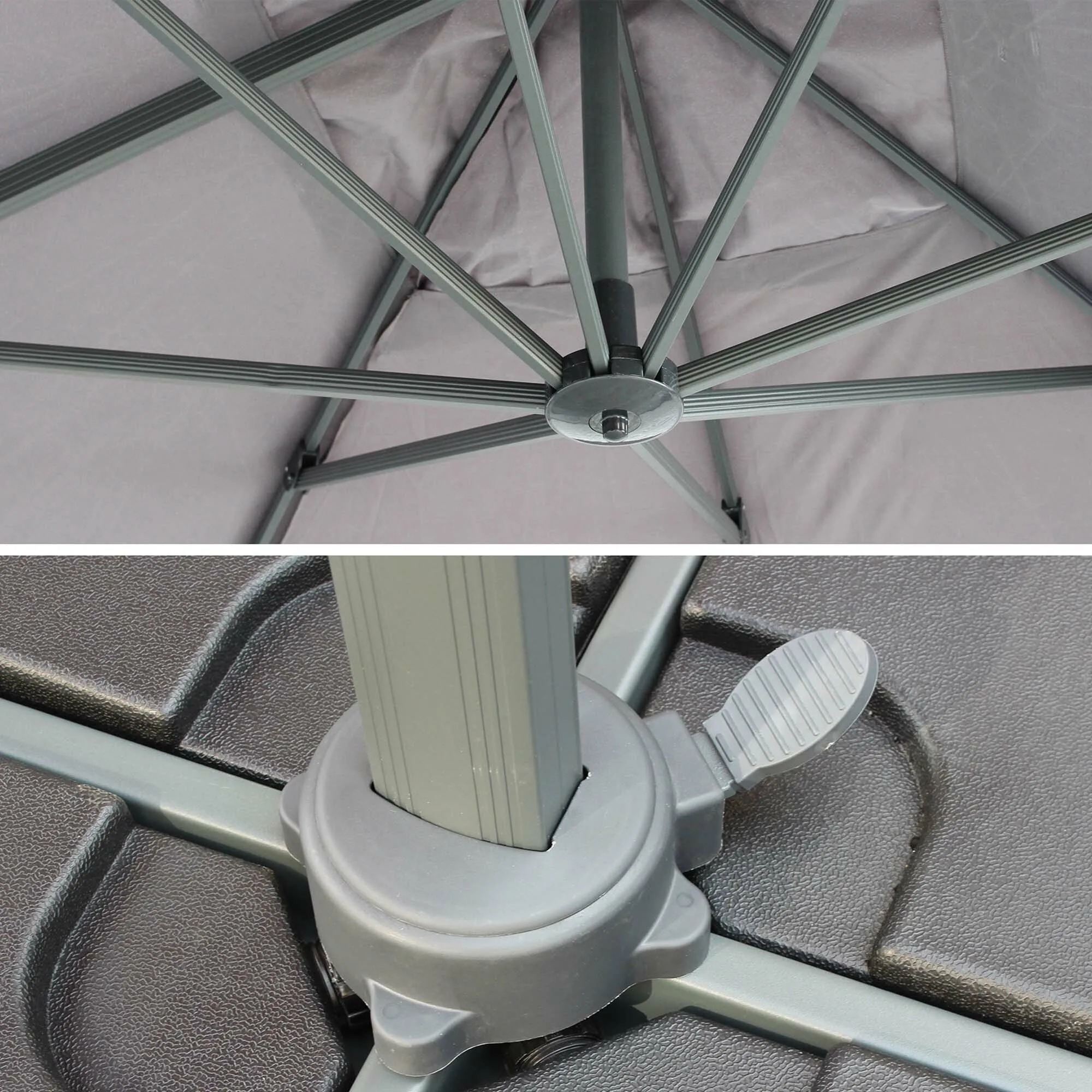 Factory direct sales of high quality 3x4M  waterproof aluminum offset square cantilever outdoor roma hanging umbrella