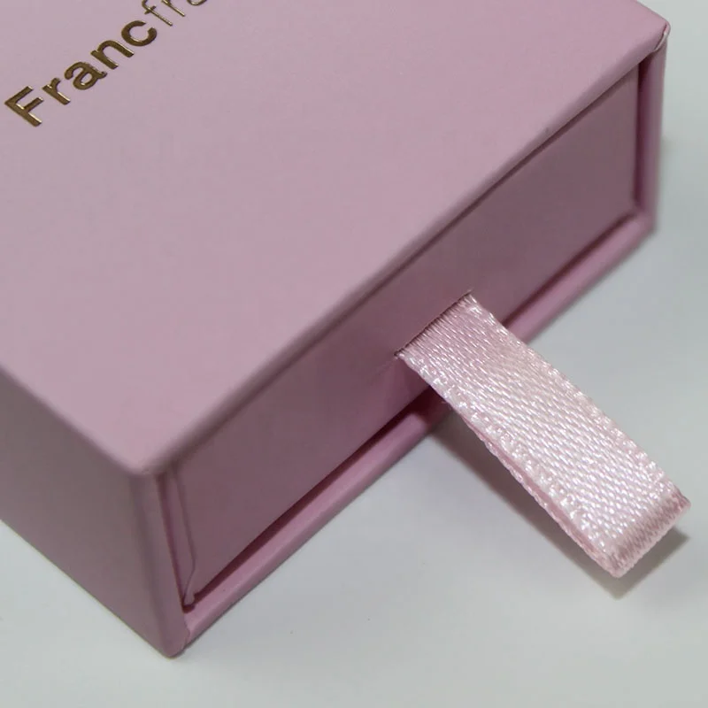 Costumized Luxury Rigid Sliding Cardboard Paper Slider Package Pink Gift Box With Pull Out Drawer For Makeup Brush Set