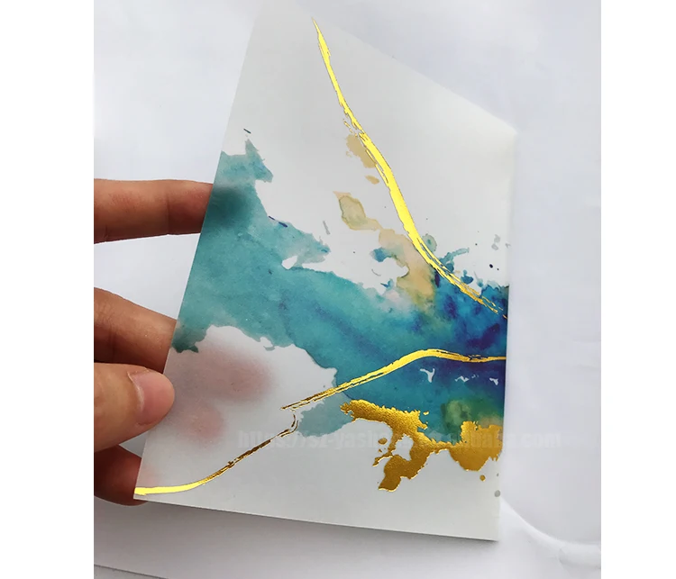 Gold foil marriage card custom colors printed casual blind letterpress insert with folder vellum wedding invitations