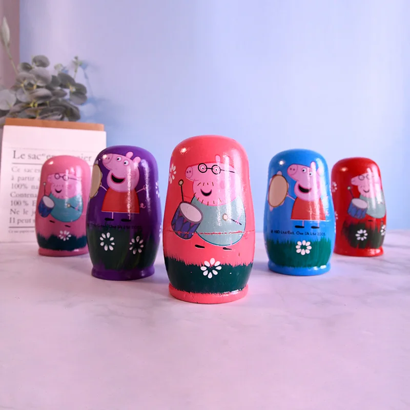 Factory Wholesale Wooden Russian Matryoshka Babushka Doll for Baby Announcement Gift
