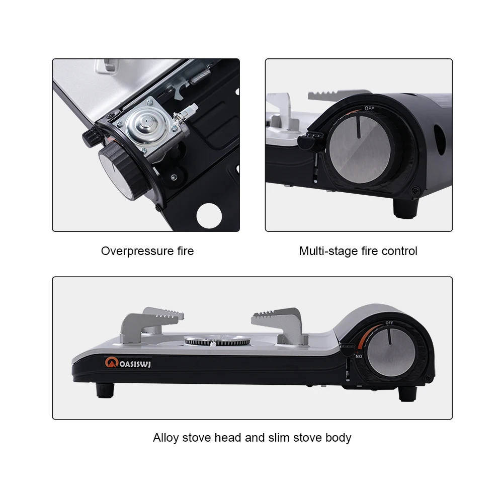 Portable Camping Stove Ultra-thin Body Cassette Butane Camp Stove 2.9KW Power Outdoor Home Household BBQ Butane Stove Picnic