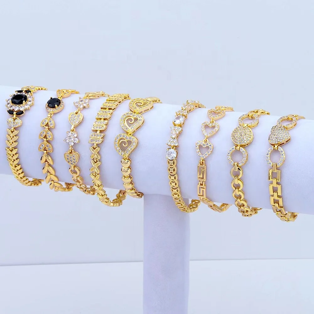 Wholesale Brass Jewelry 24K Gold Plated  Bracelet womens and men