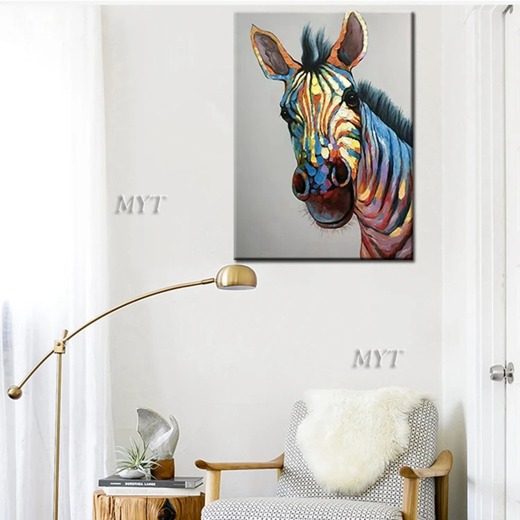 
New Arrival Handmade Paintings Canvas Animal Horse Head Oil Painting Modern Wall Art 