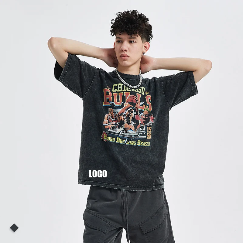 2023 Hot Sale New Style Chicago Bull Print Casual T shirt Wholesale Factory Design LOGO Custom brand 100%Cottom T shirt