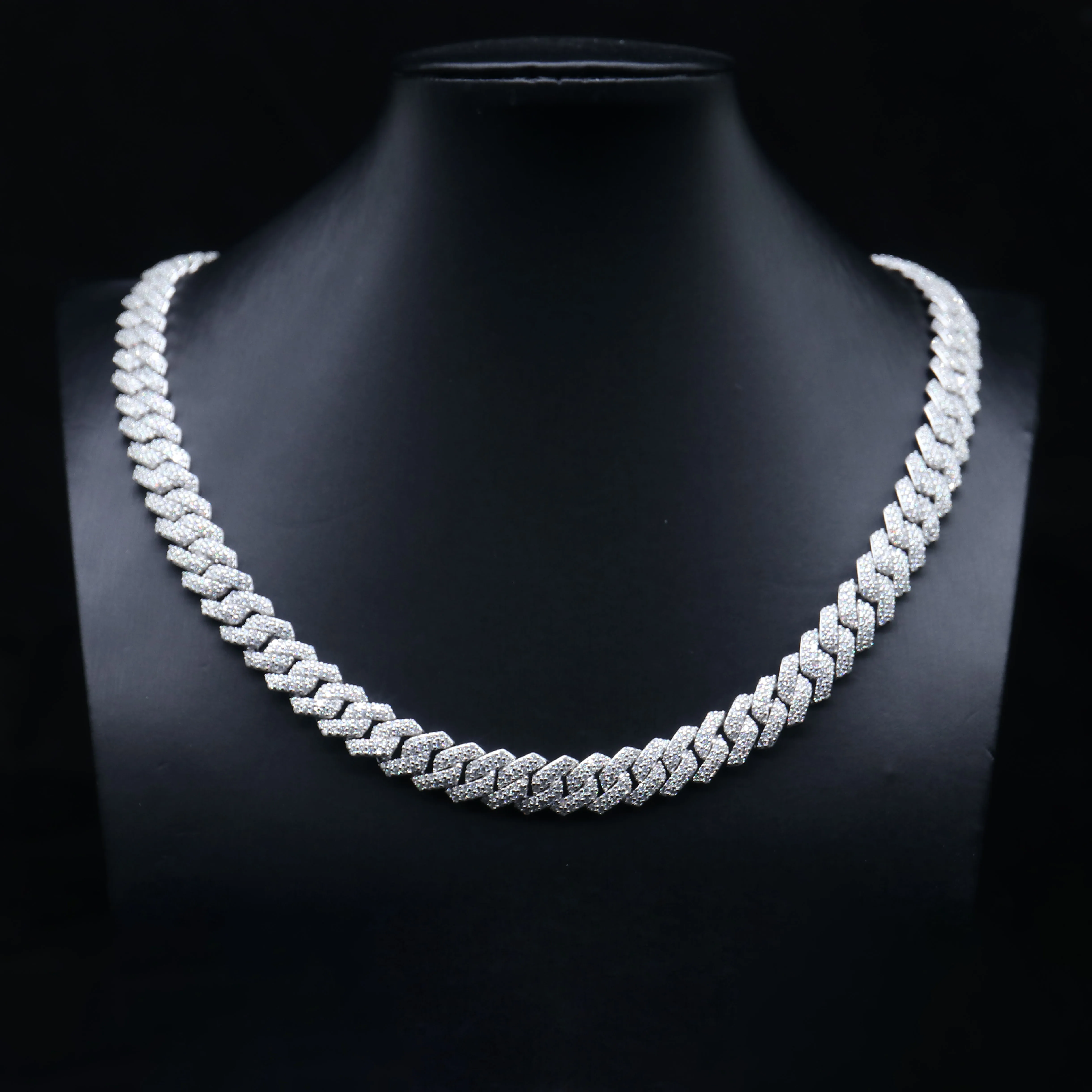 Wholesale 12MM Heavy Cuban Chain Custom Hip Hop Iced Out Jewelry Moissanite Diamond S925 Silver Bracelets Necklaces