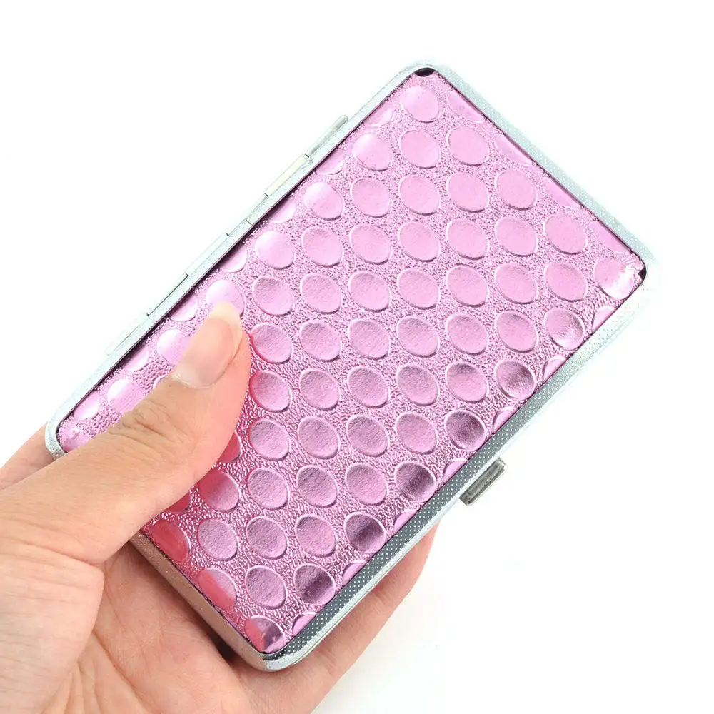 Wholesale Metal Cigarette Case Tobacco Accessories Custom Logo PU Leather Cigarette Case