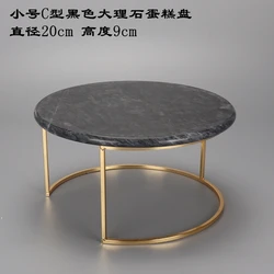 Restaurant Hotel cake shop natural marble handicraft electroplated gold silver fruit plate meal plate cake plate