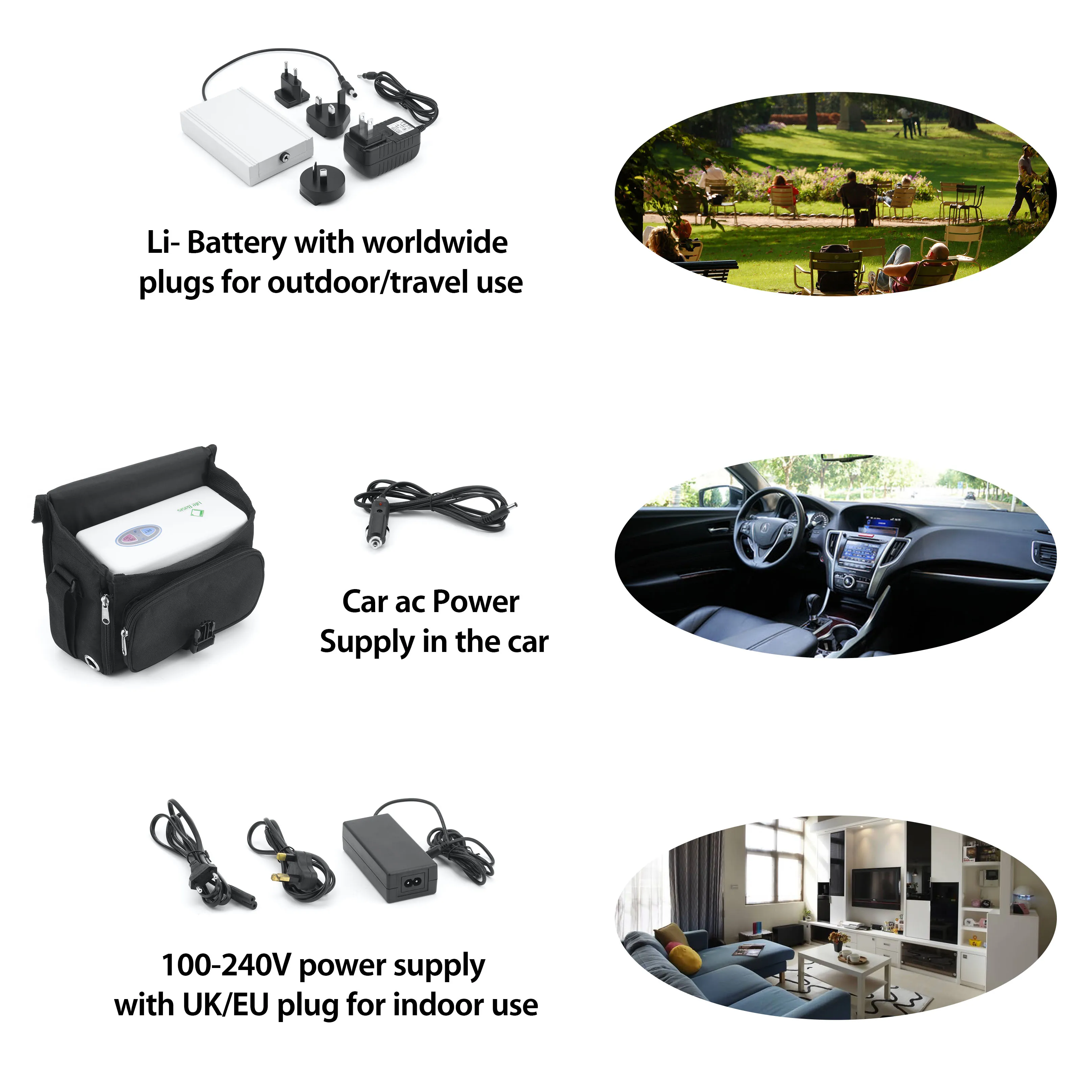  12 В постоянного тока аккумуляторная батарея для наружного использования мини-портативный концентратор кислорода