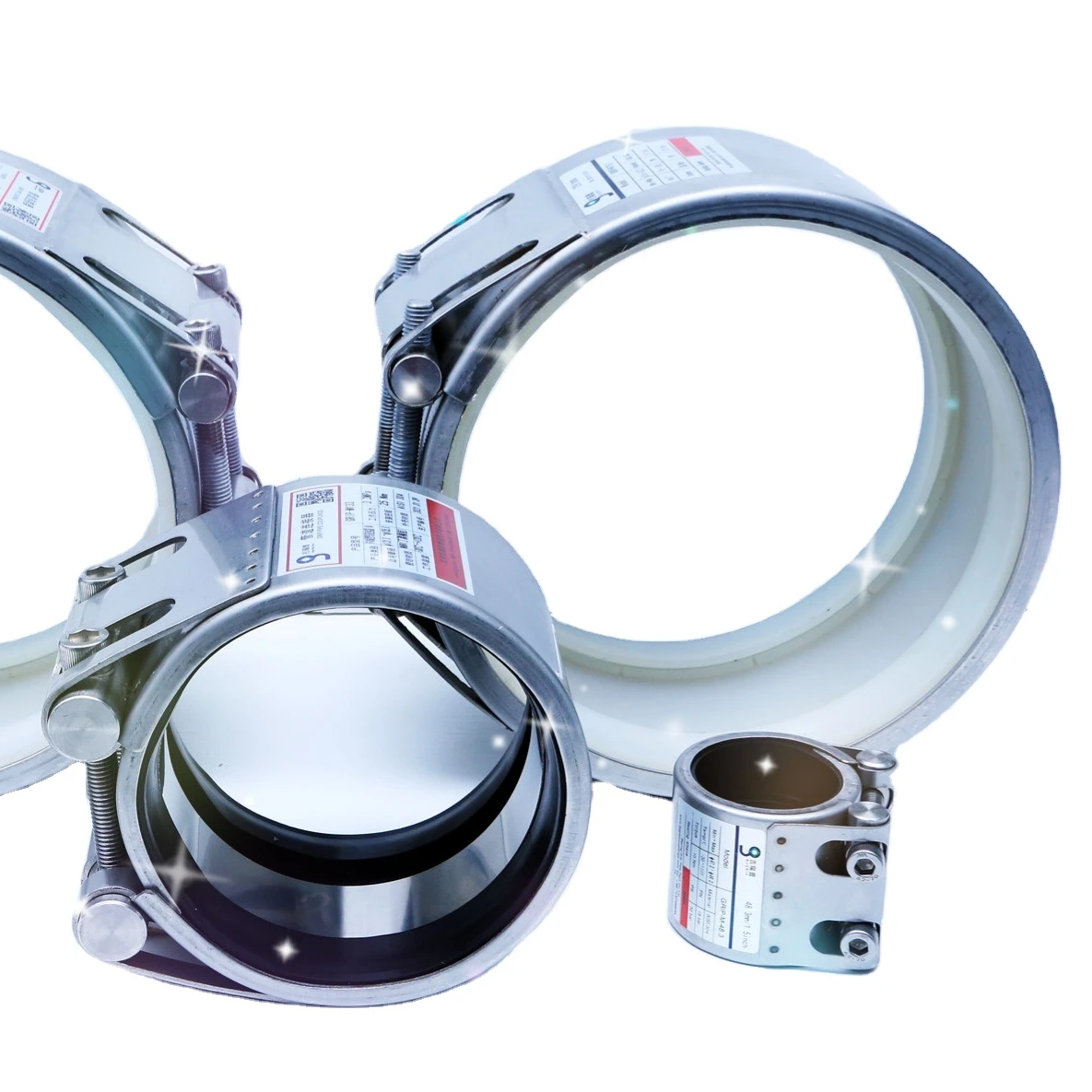 168.3MM and 323.9mm Flex pipe couplings with SS304 and silicone rubber water pipe joint coupling