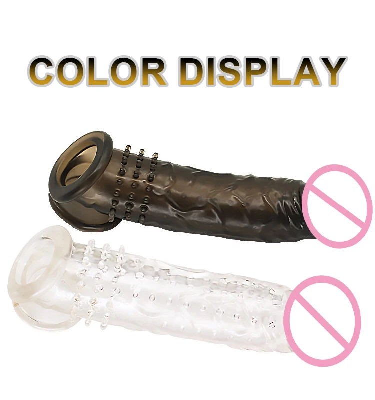 Super soft Delay Ejaculation Male Cock Realistic Dildo Condoms Reusable Penis Extender Sleeve