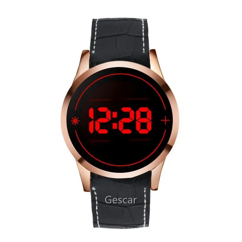 High Quality LED Smart Movement Student Sports Watch Lovers Touch Screen Leather Wristwatch Hot Sales