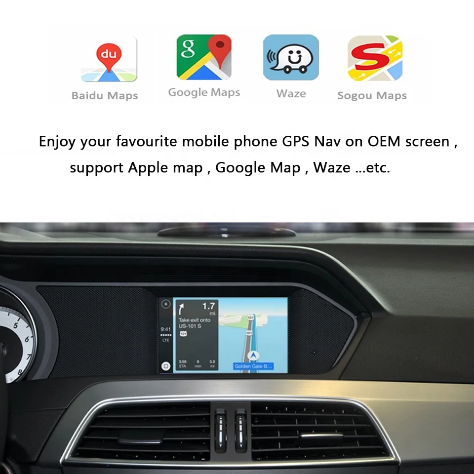 Apple Car Play Retrofit Kit W204 W164 W166 X204 X166 NTG4.5 для Mercedes Benz CarPlay Android авто интерфейс модуль задней