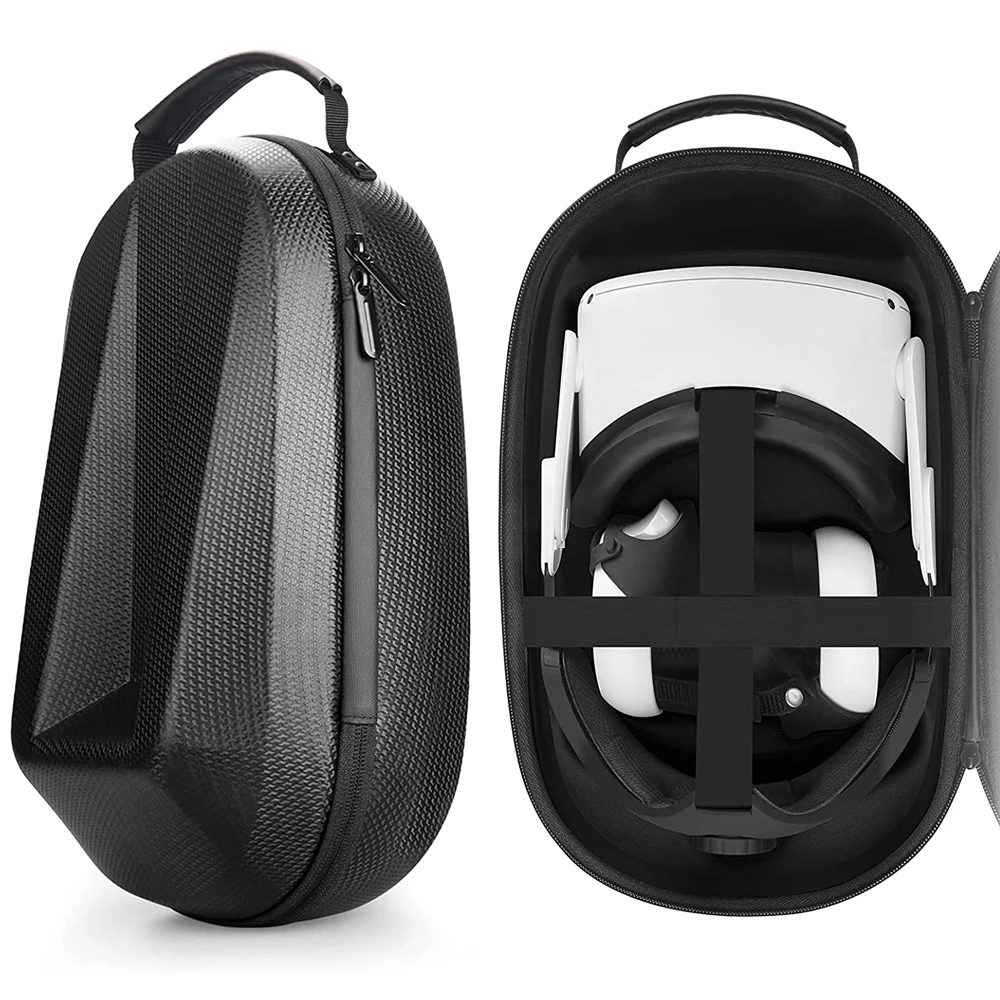 Modern VR Hard Carrying Case for Oculus Quest 2 Halo Strap and Oculus Quest 2 All-in-one VR Headset