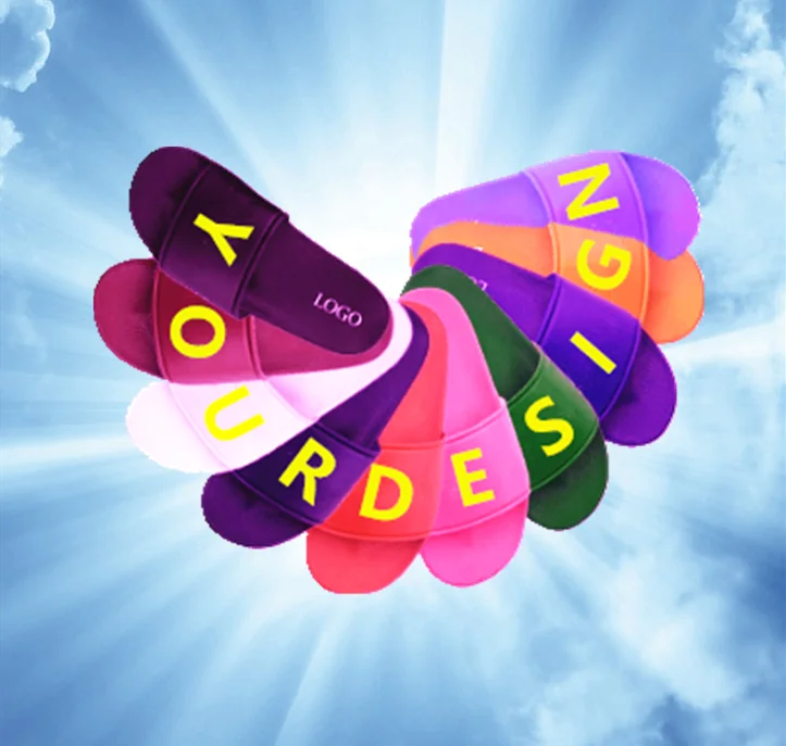 
popular fashion beach girl custom slide indoor OEM lady slippers 