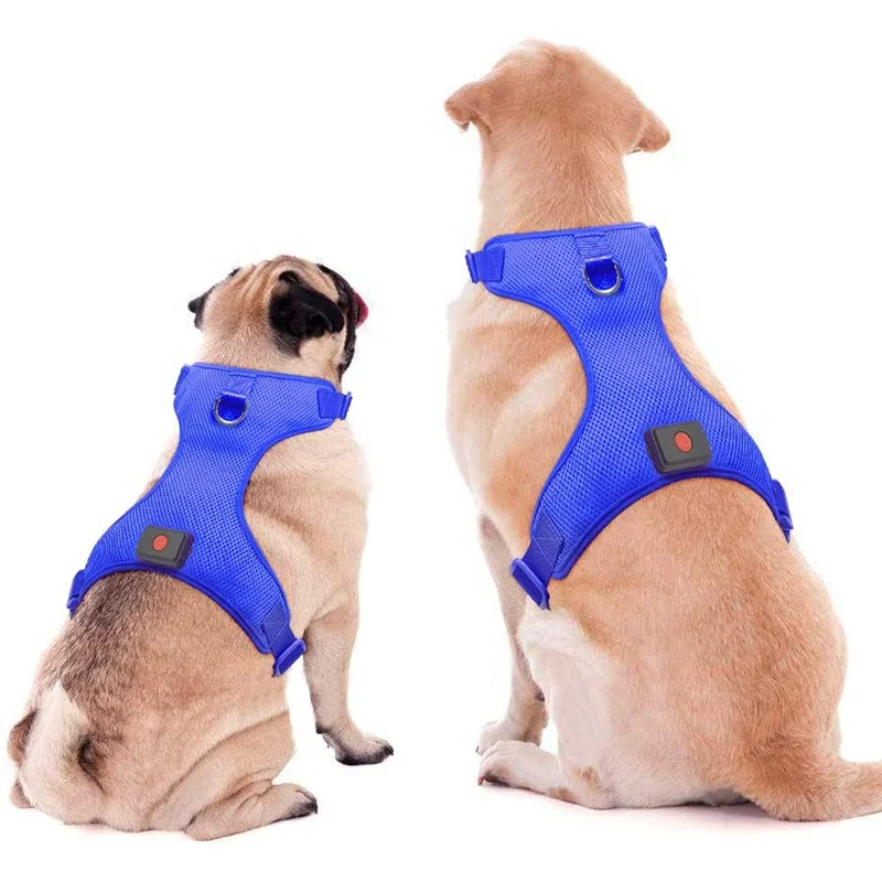 USB Rechargeable Reflective Dog Vest No Pull Led Dog Harness