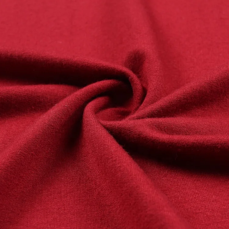 95%R 5%SP knitted warp french terry high quality red rayon fabric dyed