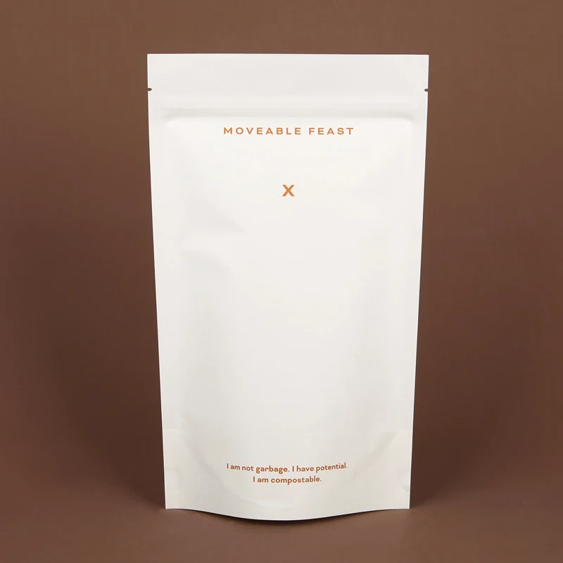 4 OZ customized printing High Quality Biodegradable Self stand up pouch food grade Kraft Paper With Zipper For Food Packaging
