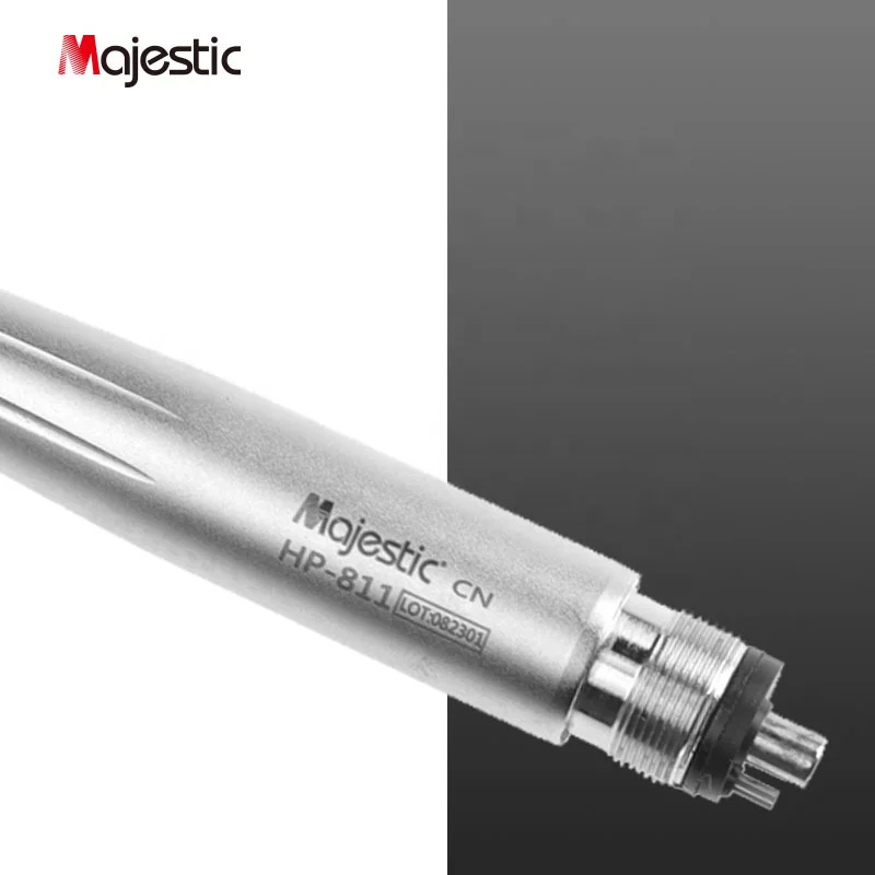 45 Degree Angle Head Air Turbine Contra Angle Push Button Dental High Speed Handpiece With Led