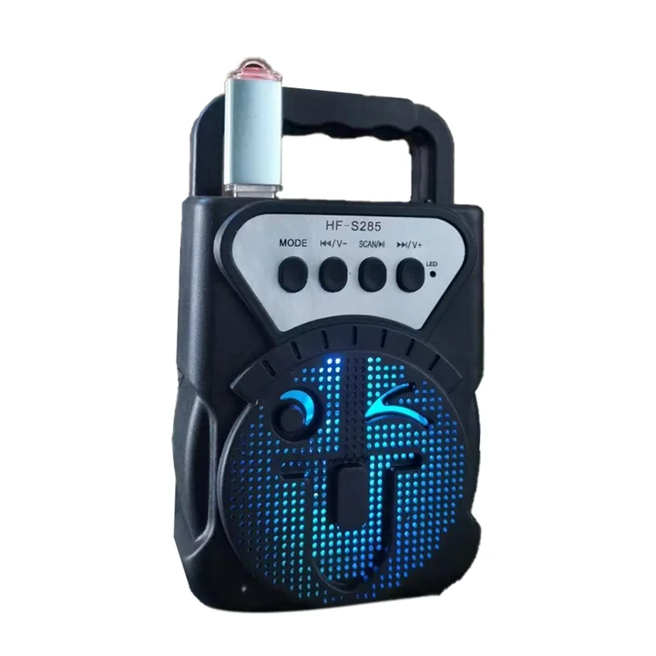Mini Wireless BT Speaker HF-285 with FM Band LED Light TF Card USB Support Portable Outdoor Bass Subwoofer Speakers HF285