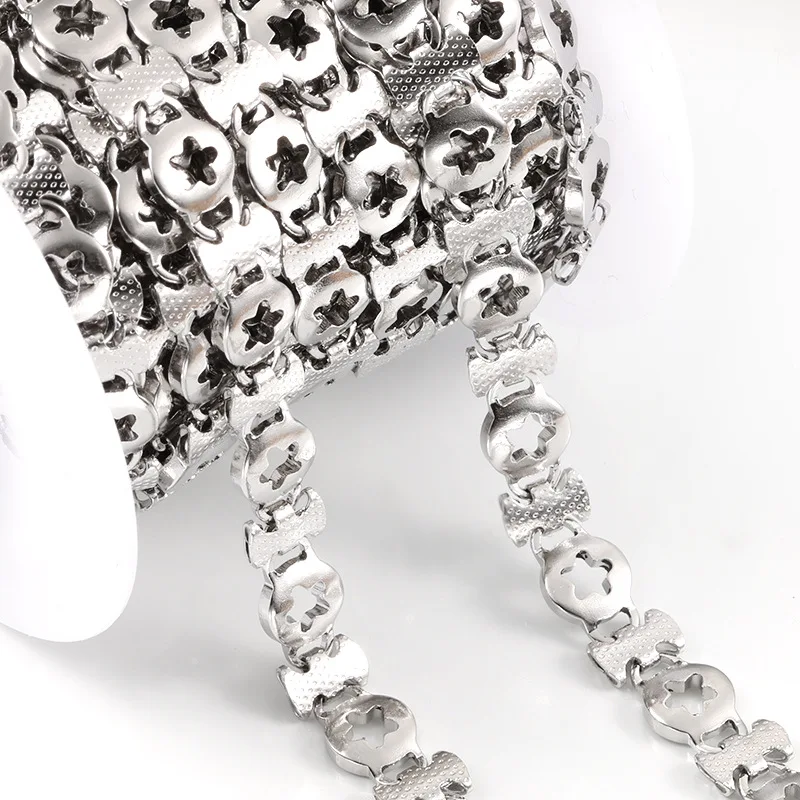New Fashion Stainless Steel Hollow Star Link Chain | DIY Necklace, Choker & Bracelet Making Thick Bold Chain for Trendy Jewelry