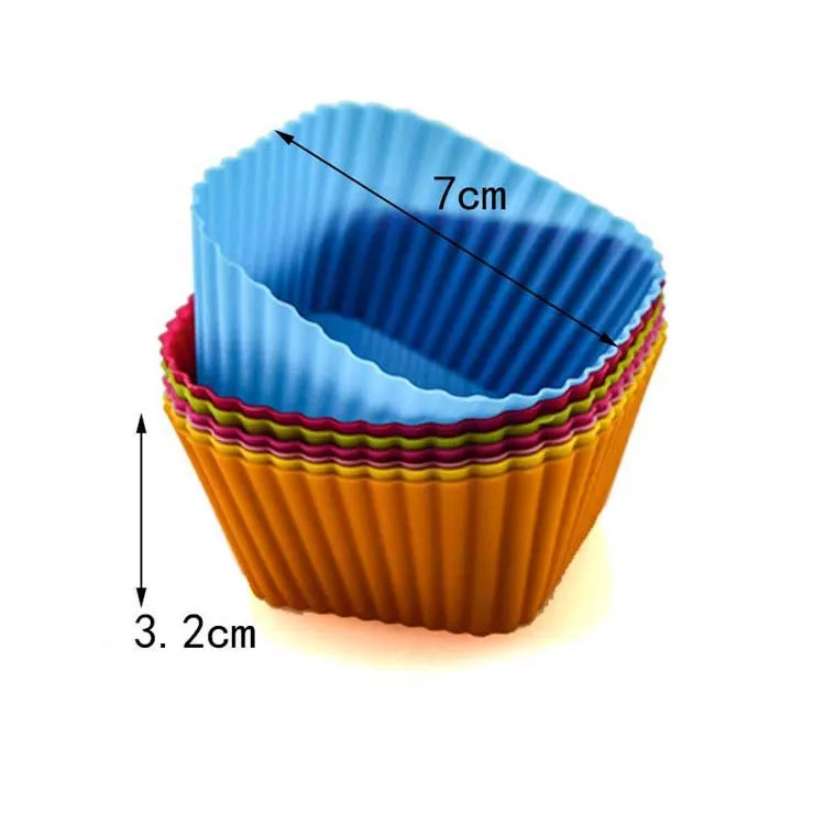 Reusable Multi-colors Silicone Muffin Cups 7cm Styles Non-Stick Baking Mold Cupcake Mold