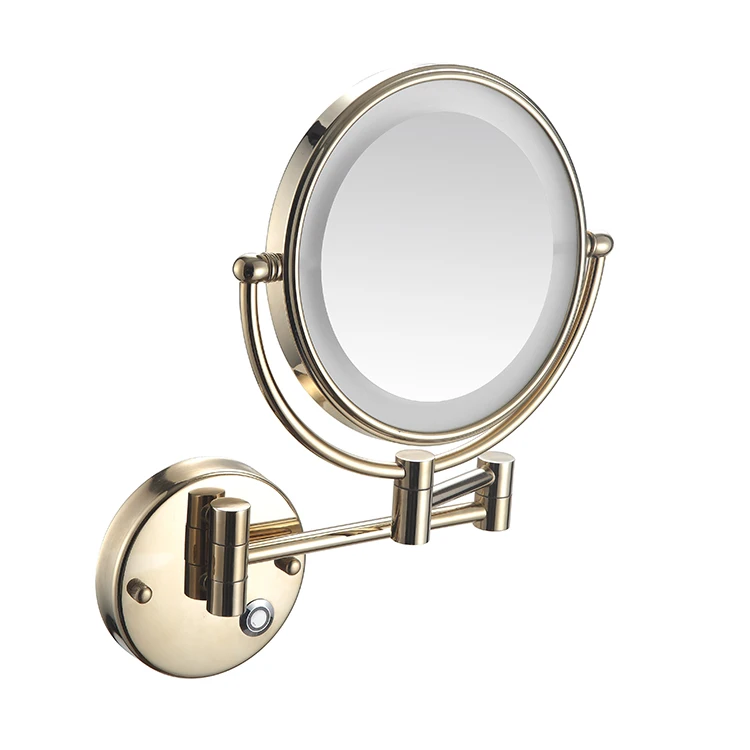 KAIIY Colorful Modern Stainless Steel Wall Mounted Bathroom Accessories Dual Arm Extend Bath LED Mirrors