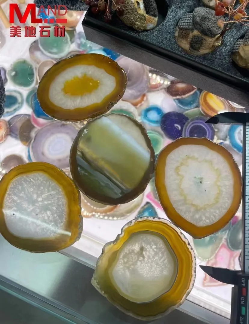 Agate Coasters Multicolored Agates  cup mats  homeware