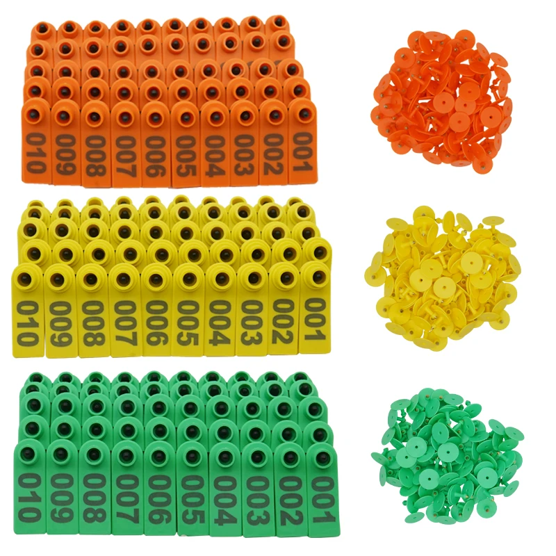 Livestock Animal Identification Laser Printing PE Plastic Ear Tag Colorful Sheep Goat Tracking Mark With Number