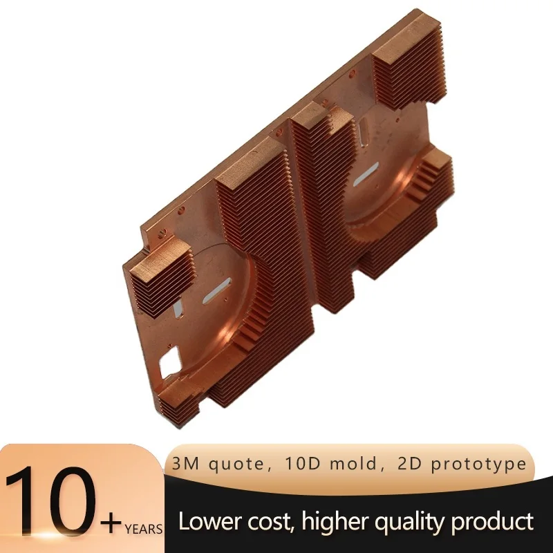 FM oem customized skiving fin copper shovel radiator heatsink large heat sink with cooper block cooler