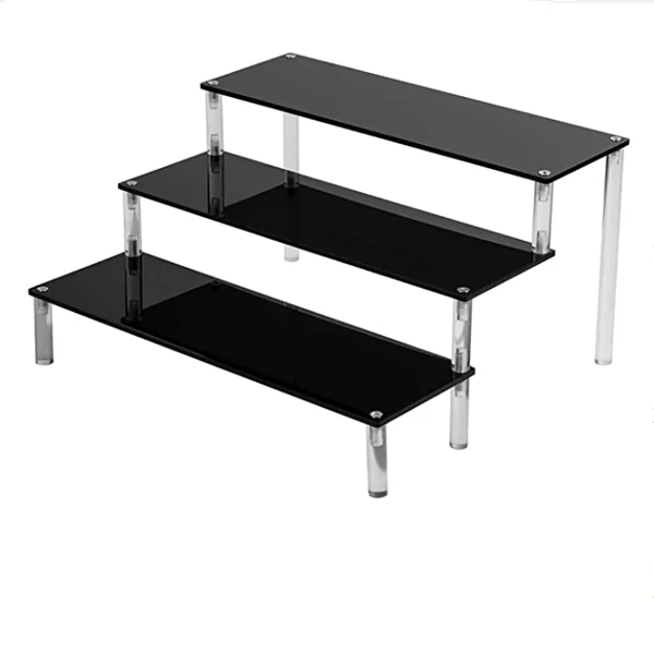acrylic 3 step riser display stand