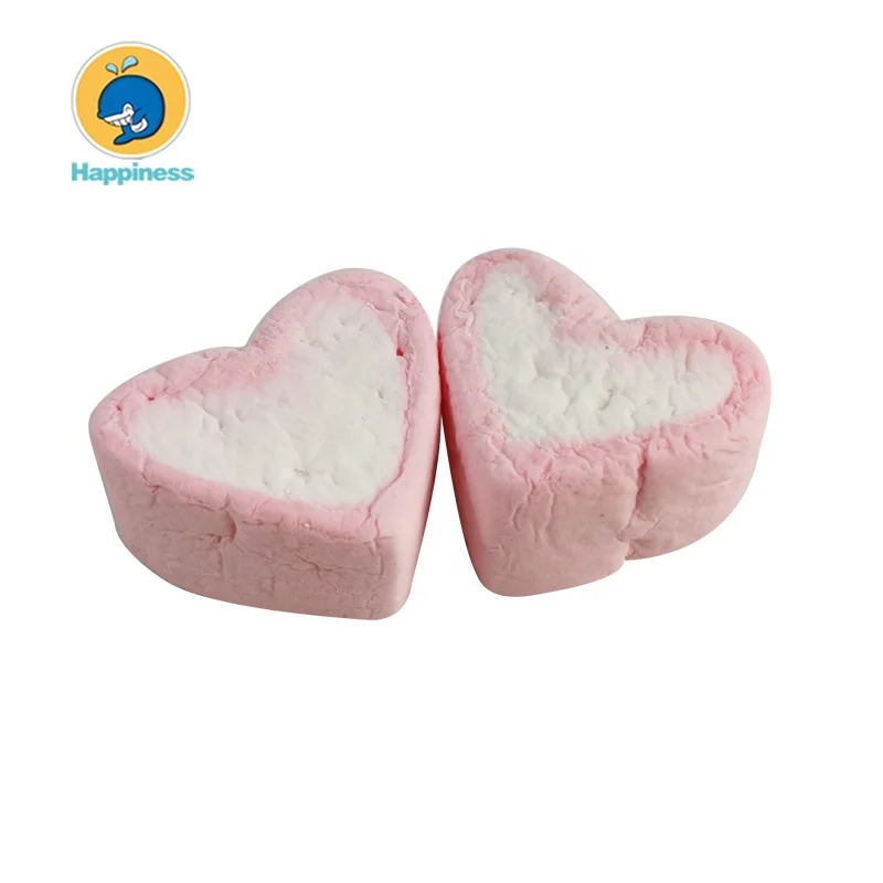 pink heart shape sweets hot selling candies marshmallow