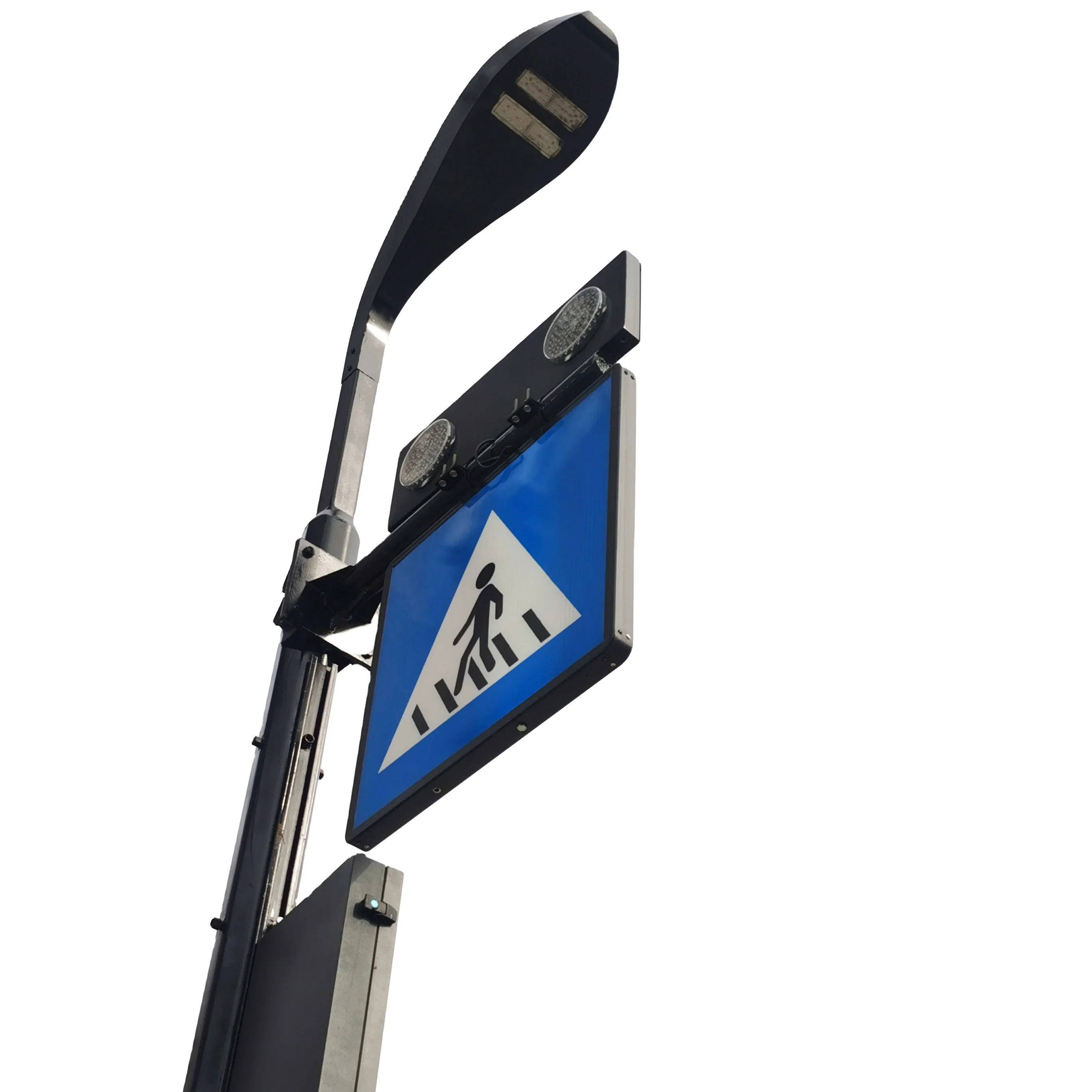 Intelligent Pedestrian Crossing System With Smart Street Light Back-Lit Fully Lit Sign And Variable Message Sign