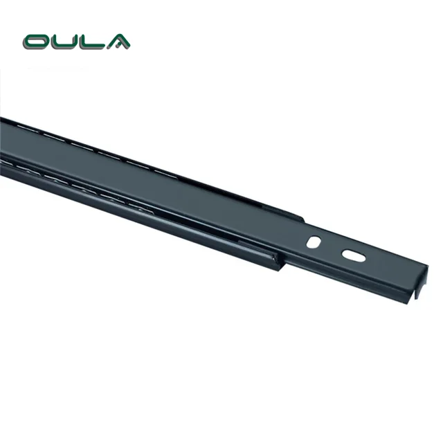 27mm 3-Fold Full Extension Furniture Cabinet Rail Runner Telescopic Channels Ball Bearing Drawer Slide Rail