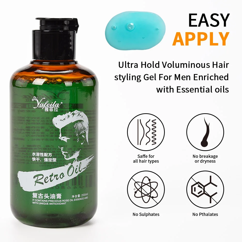 Custom Frizzy Hair Styling Gel Gummy Shine Enhance Gel Pro Hair Style for Boys